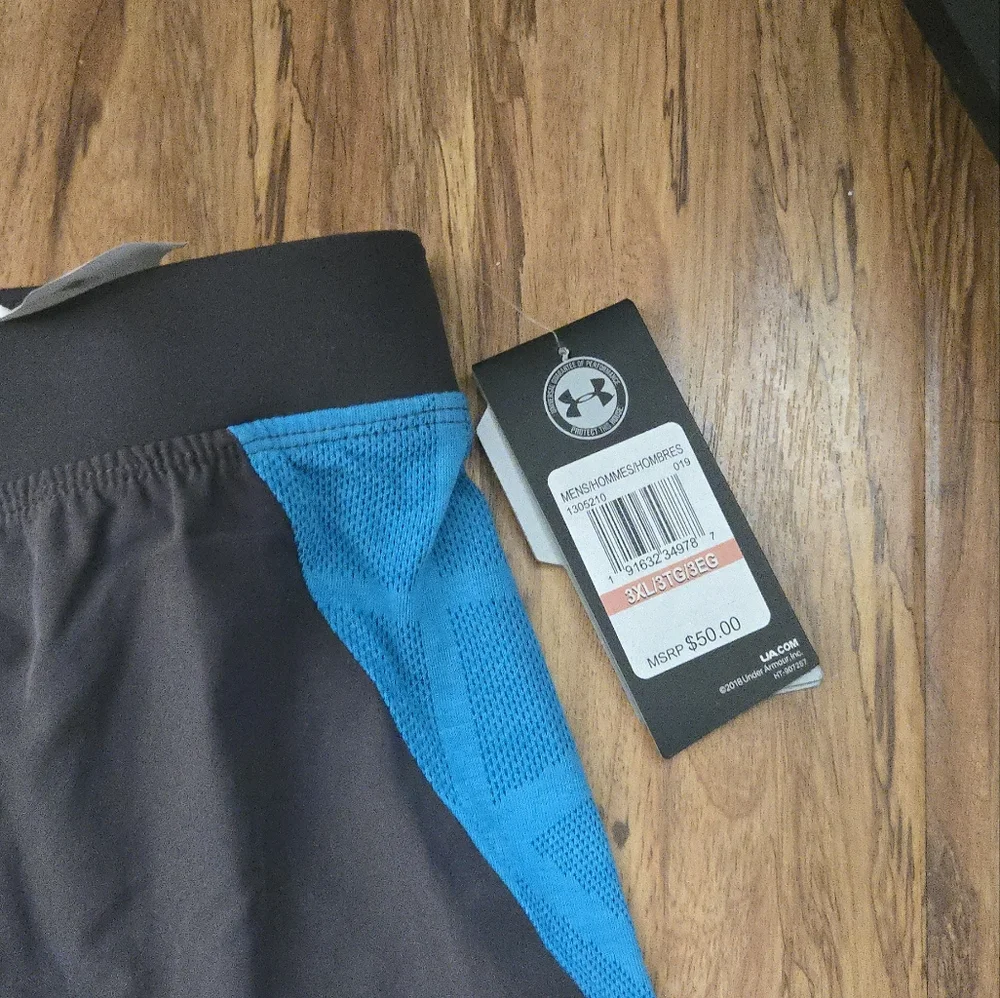 Under Armour Heatgear Athletic Shorts Men 3XL Grey Blue NWT 092025 - Picture 3 of 7